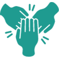 A group of hands giving each other a high five.